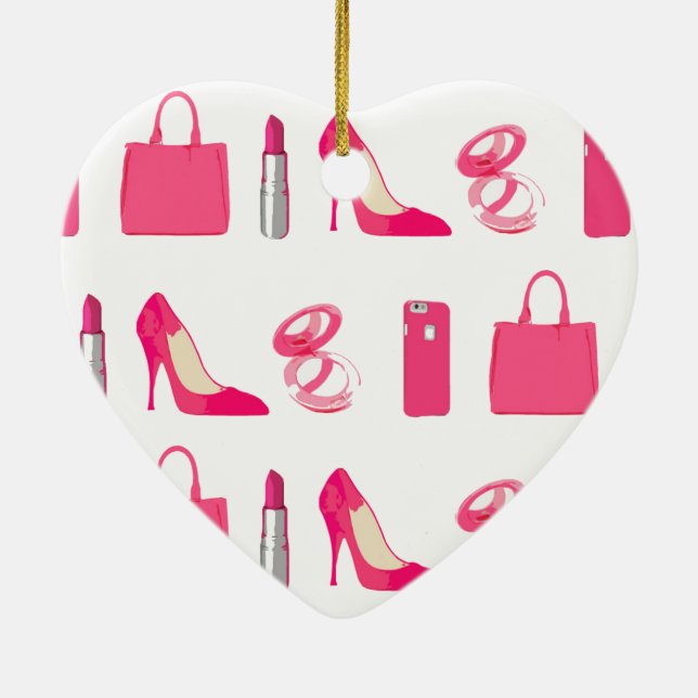 Girly things design ceramic tree decoration (Back)