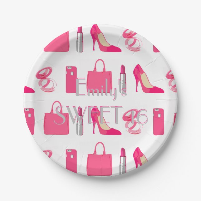 Girly things paper plate (Front)