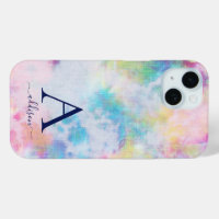 Girly Tie-Dye Colourful Monogram Name