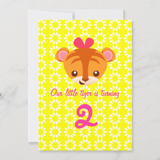 Girly Tiger Invitation (Front)