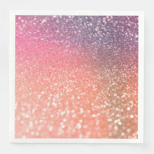 Girly Trend Rose Gold Blush Glitter Napkin