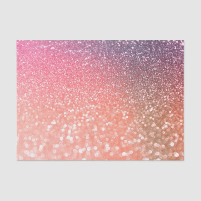 Girly Trend Rose Gold Blush Glitter Tissue Paper (Front)