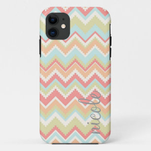 Girly Trendy Aztec Print Personalised iPhone 11 Case