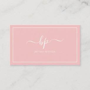 Girly Trendy Blush Pink Professional Business Card
