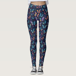 Girly Trendy Colourful Butterfly Insects Pattern Leggings