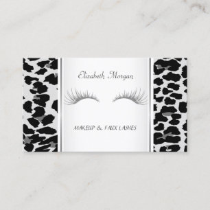 Girly Trendy Elegant, Leopard Print, Lashes Business Card