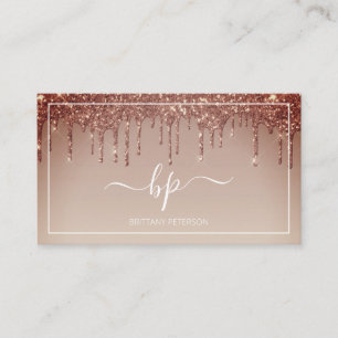 Girly Trendy Modern Blush Pink Glitter Business Card