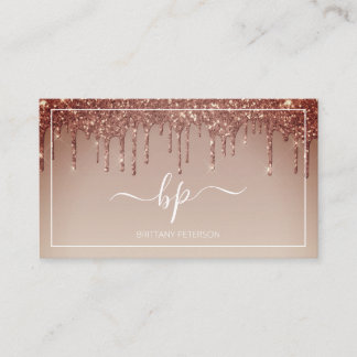 Girly Trendy Modern Blush Pink Glitter Business Card