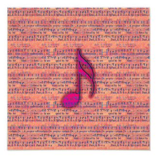 Girly Trendy Musical Note on Sheet Music Photo Print
