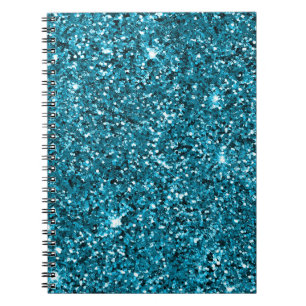 Girly Turquoise Glitter Notebook