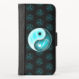 girly turquoise yin and yang w minimal volleyball case
