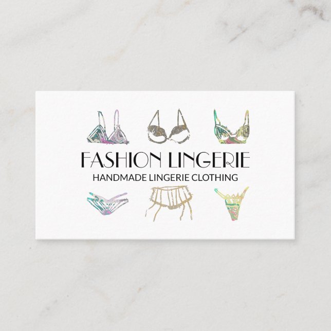 Girly Underwear Lingerie Clothing Shop Business Card (Front)