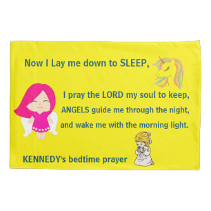 Girly Unicorn Pony Bedtime Prayer Personalised Pillowcase