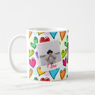 Girly Vibrant Hearts Cute Romantic Valentine Photo Coffee Mug