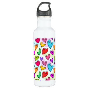 Girly Vibrant Hearts Cute Romantic Valentines Day 710 Ml Water Bottle