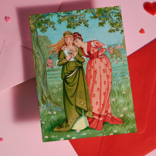 Girly Victorian Galentine's Day Cute Funny Vintage Card