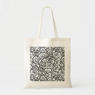 Girly Vintage black and white roses Tote Bag