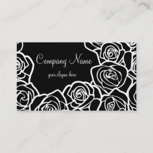 Girly Vintage black roses Business Card