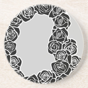 Girly Vintage black roses Coaster