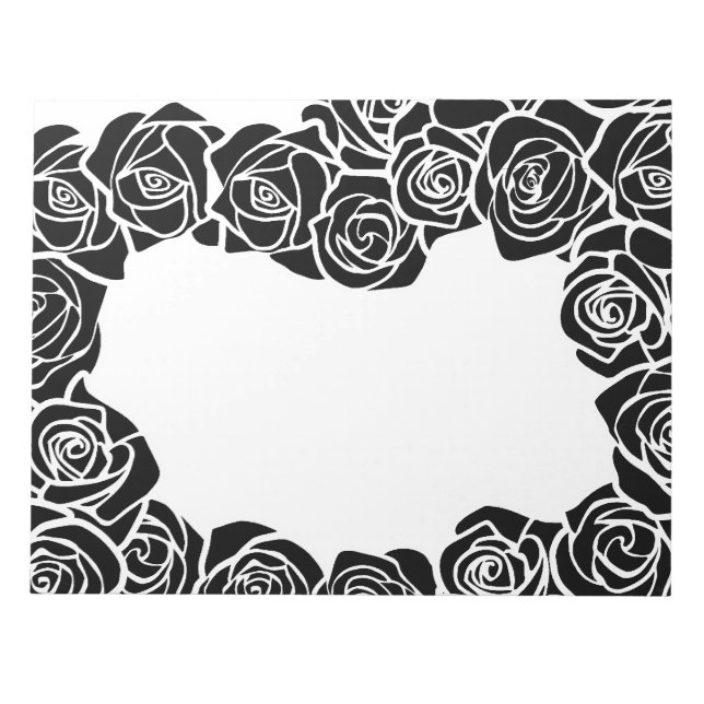 Girly Vintage black roses Notepad (Front)