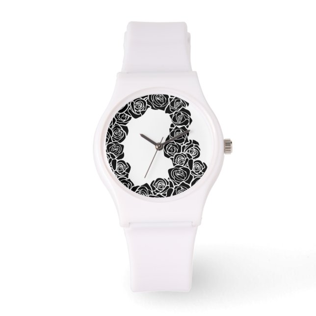 Girly Vintage black roses Watch (Front)