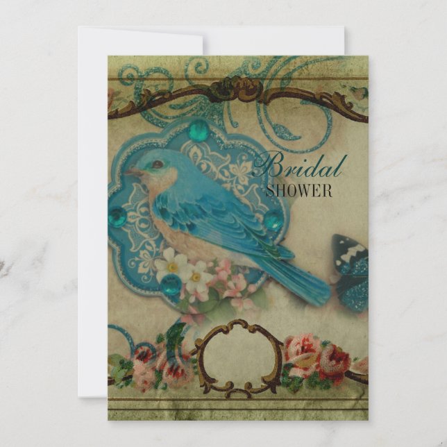Girly vintage french fashion Paris bridal shower Invitation (Front)