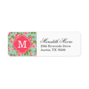 Girly Vintage Roses Floral Monogram
