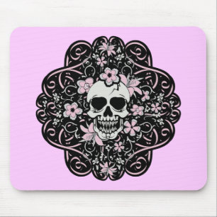 Girly Vintage Skull Mouse Mat