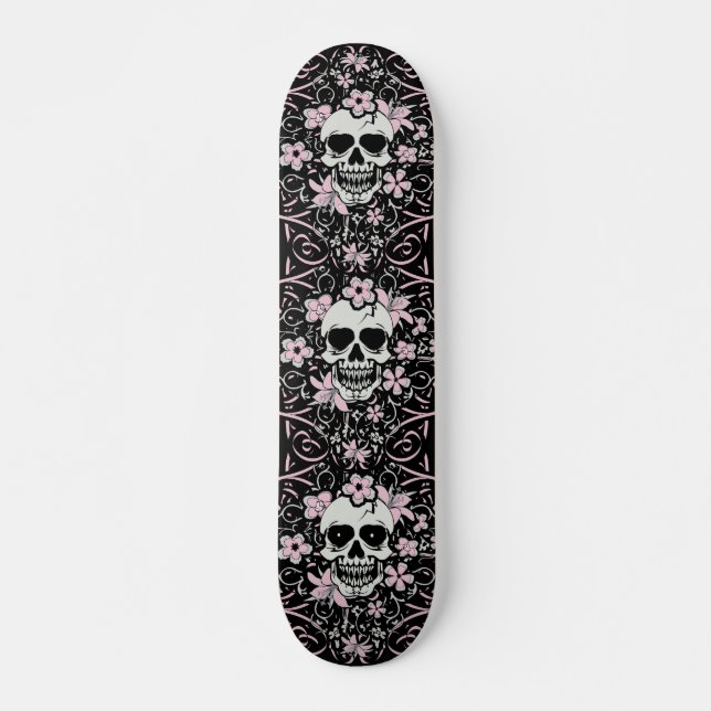 Girly Vintage Skull Skateboard (Front)