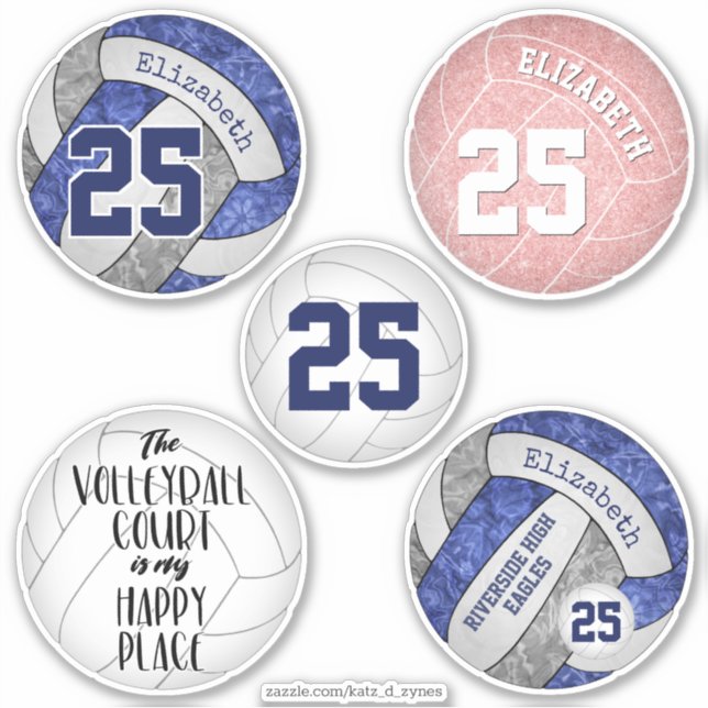 girly volleyball team colours plus variety set of  (Front)