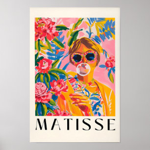 Girly Wall Art, Funky Decor, Pink Matisse Print, D Poster