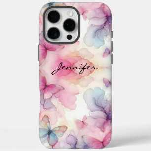 Girly Watercolor Butterfly iPhone 16 Pro Max Case