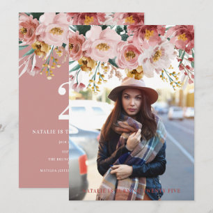 Girly watercolor floral editable age photo