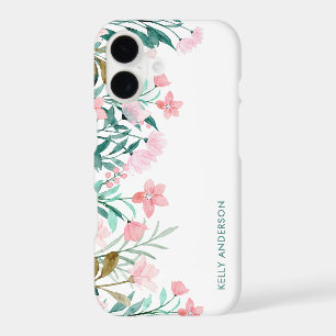Girly Watercolor Floral Pattern Monogrammed