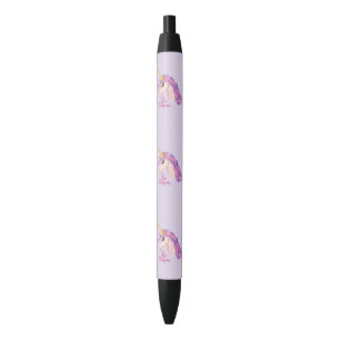 Girly Watercolor Unicorns Be Unique Typography Black Ink Pen