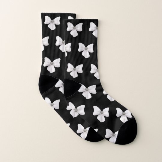 white high socks with bows