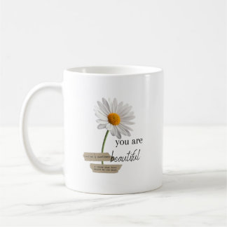 Girly White Daisy Flower Vintage Coffee Mug