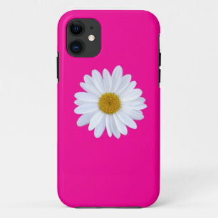 Girly White Gerber Daisy on Hot Pink iPhone 5 Case