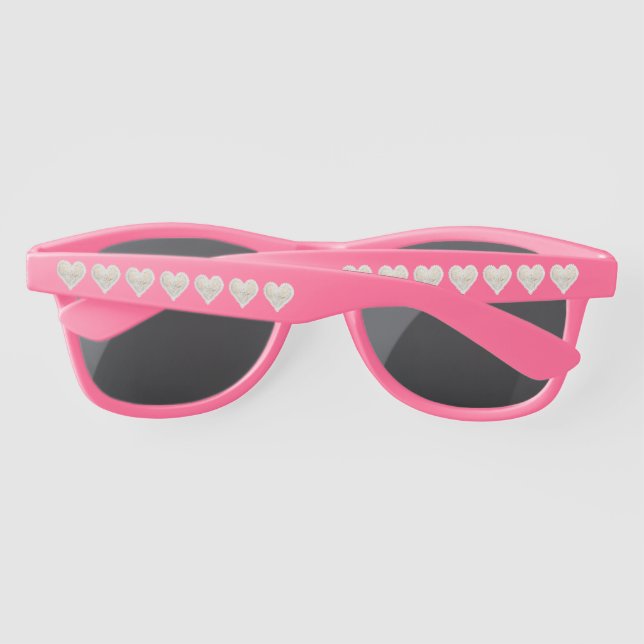 Girly White Hearts Sunglasses (Back)