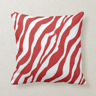 Girly Wild Red Zebra Print Cushion