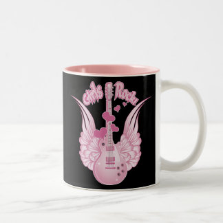 Girly Winged Guitar Two-Tone Coffee Mug