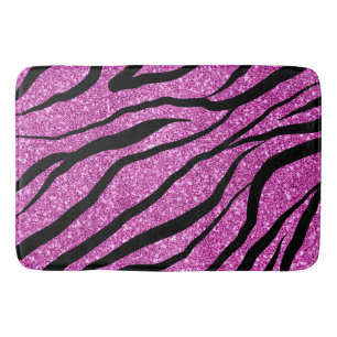 Girly Zebra Stripes Pattern Bath Mat
