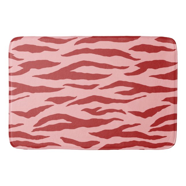 Girly Zebra Stripes Pattern Bath Mat (Front)