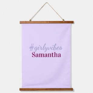 Girlyvibes hashtag light purple pink female vibes hanging tapestry