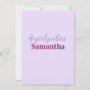 Girlyvibes hashtag light purple pink female vibes invitation