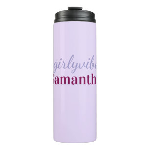 Girlyvibes hashtag light purple pink female vibes thermal tumbler