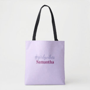 Girlyvibes hashtag light purple pink female vibes tote bag