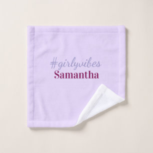Girlyvibes hashtag light purple pink female vibes wash cloth