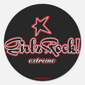 GirlzRock! Extreme Logo Classic Round Sticker
