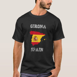 Girona Spain Vintage Spain Flag Map T-Shirt